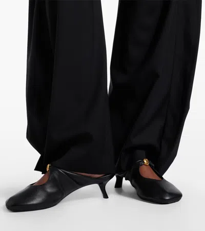 Loewe Pebble Soft Leather Mules In Black