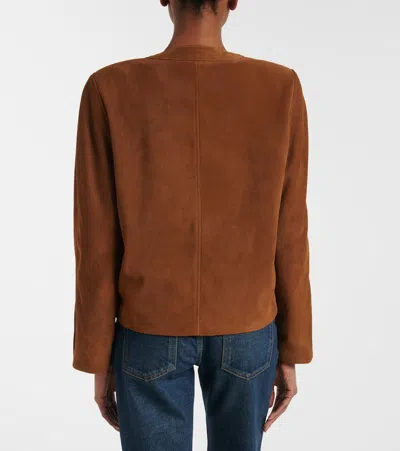 Saint Laurent Suede Jacket In Multi