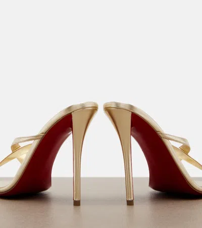 Christian Louboutin 80mm Mulazee Metallic Leather Sandals In Gold