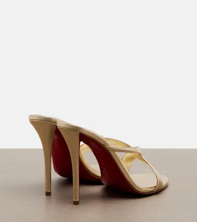 Christian Louboutin 80mm Mulazee Metallic Leather Sandals In Gold