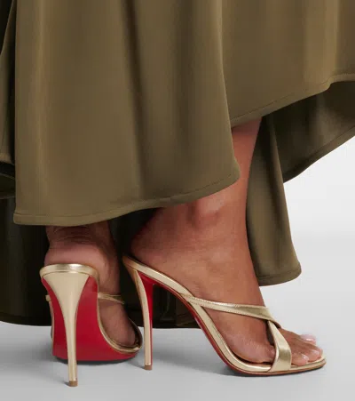 Christian Louboutin 80mm Mulazee Metallic Leather Sandals In Gold