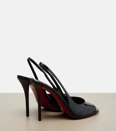 Christian Louboutin Sofia Z 110 Slingback Sandals In Patent Leather In Black