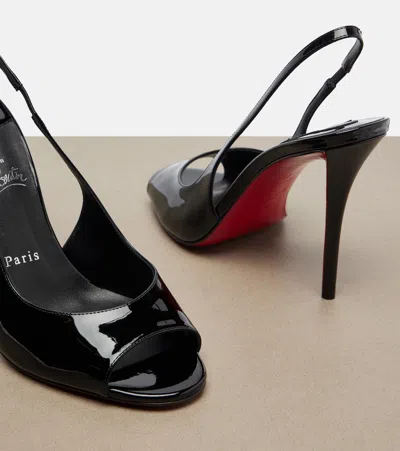 Christian Louboutin Sofia Z 110 Slingback Sandals In Patent Leather In Black