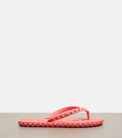 Christian Louboutin Super Loubi Flip Spiked Thong Sandals In Pink