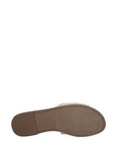 Dkny Logo-embroidered Woven Sandals In White