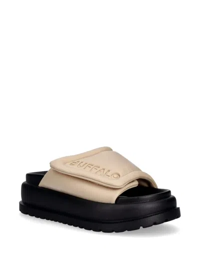 Buffalo Logo-debossed Touch-strap Sandals In Neutral