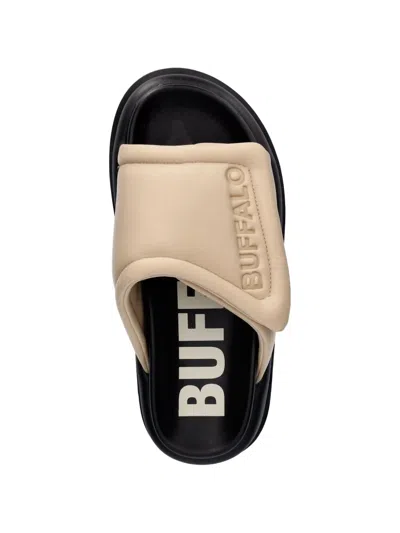 Buffalo Logo-debossed Touch-strap Sandals In Neutral