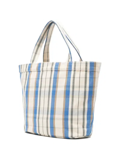 A.p.c. Check-pattern Flap-pocket Tote Bag In White