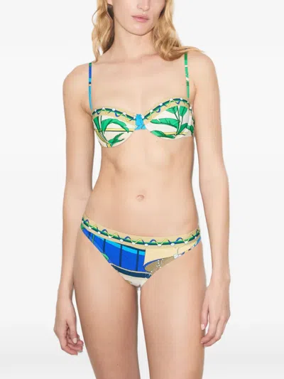 Tory Burch Printed Bikini Top In Multi