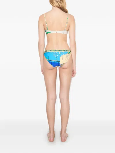 Tory Burch Printed Bikini Top In Multi