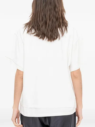 Facon Jacmin Thoai Mirror Double-layer T-shirt In White