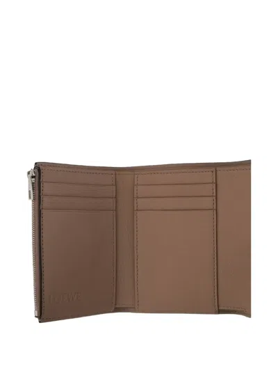 Loewe Anagram Small Vertical Wallet In Brown