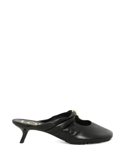 Loewe Pebble Soft Leather Mules In Black