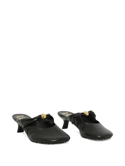 Loewe Pebble Soft Leather Mules In Black