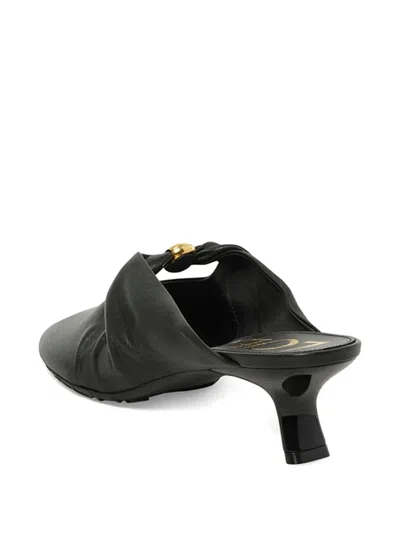 Loewe Pebble Soft Leather Mules In Black
