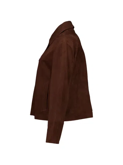 Studio Ar Button-up Jacket In Brown