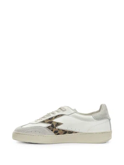 Moaconcept Moa Concept White Leather Rubber Sneakers In White