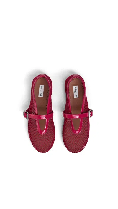 Alaïa Fishnet Ballet Flats In Multi