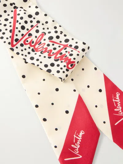 Valentino Scarf Bandeau Little Stars Starry In Silk In Gray