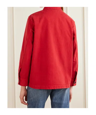 Nili Lotan Leroy Cotton Twill Utility Jacket In Red
