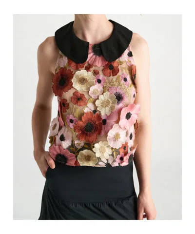 Dorothee Schumacher Blooming Meadow Silk-trimmed Top In Multi