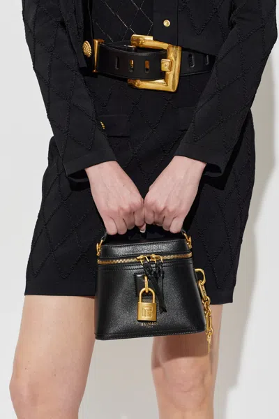 Balmain Pulse Vanity Shoulder Bag In Blue