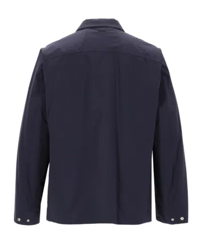 Herno Laminar Zip-front Collared Jacket In Blue