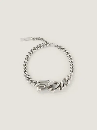 Givenchy Logo Plaque Chained Bracelet In Silver
