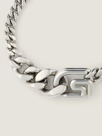 Givenchy Logo Plaque Chained Bracelet In Silver