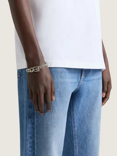 Givenchy Logo Plaque Chained Bracelet In Silver