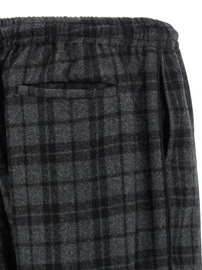 Willy Chavarria Ruff Rider Checked Pattern Pants Side Pockets In Black