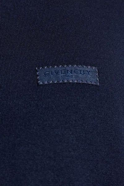 Givenchy Logo Patch Knitted Jumper In Blue