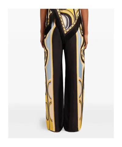 La Doublej Club Printed Silk Twill Wide-leg Pants In Multi