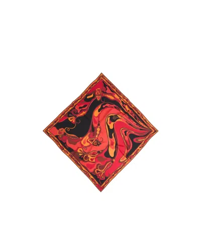 Pucci Printed Square Scarf In Red