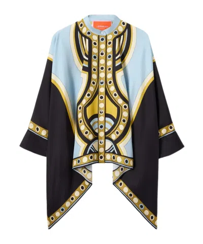 La Doublej Foulard Geometric-print Shirt In Black