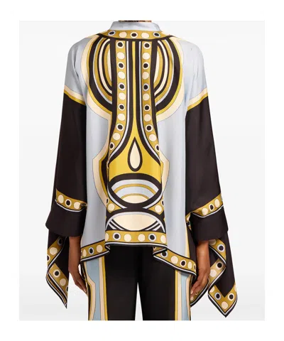 La Doublej Foulard Geometric-print Shirt In Black