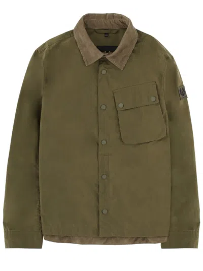 Belstaff Ground Corduroy-collar Cotton Jacket In Green