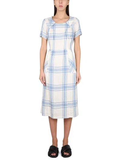 Aspesi Adjustable Drawstring Midi Dress In Multi