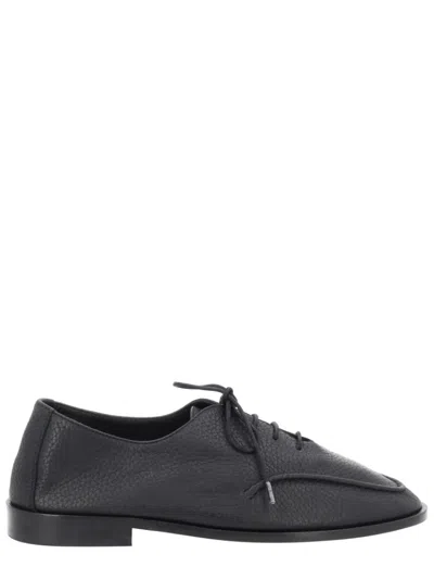 Hereu Black Leather Lace-ups In Black