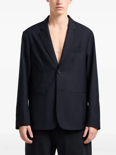 Armani Exchange Single-breasted Two-button Jacket In Blue