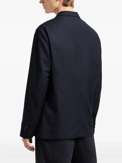 Armani Exchange Single-breasted Two-button Jacket In Blue