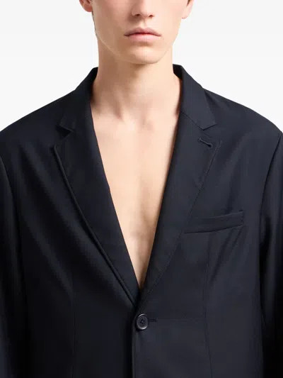 Armani Exchange Single-breasted Two-button Jacket In Blue