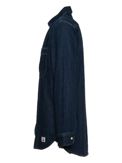 Edwin Buttoned Work Shirt In Blue