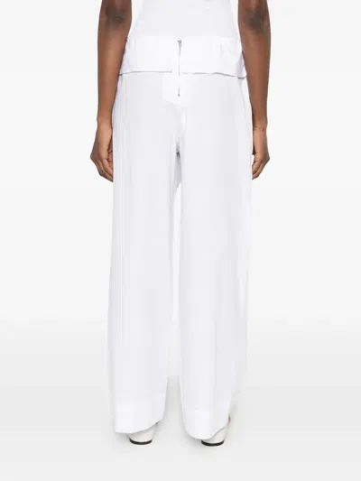 Enza Costa Drawstring Trousers In White