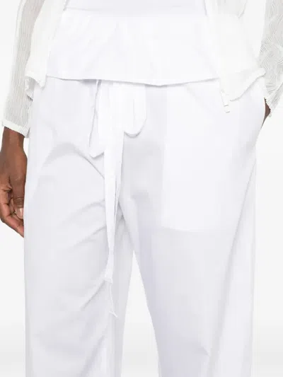 Enza Costa Drawstring Trousers In White