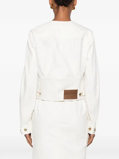 Balmain Patch-pocket Denim Jacket In White