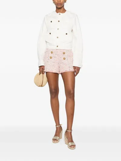 Balmain Buttoned Tweed Shorts In Multi