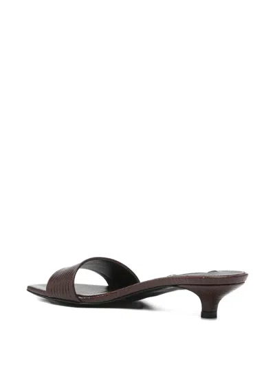 Totême Slim Lizard Embossed Bandeau Mule In Brown