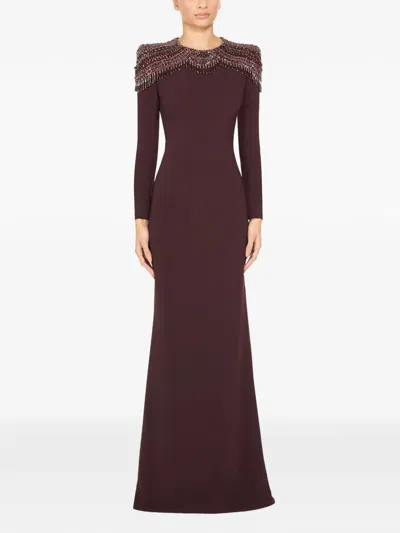Jenny Packham Muse Gown In Burgundy