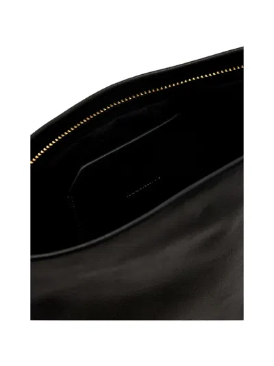 Allsaints Leather Bettina Large Leather Clutch Bag In Black